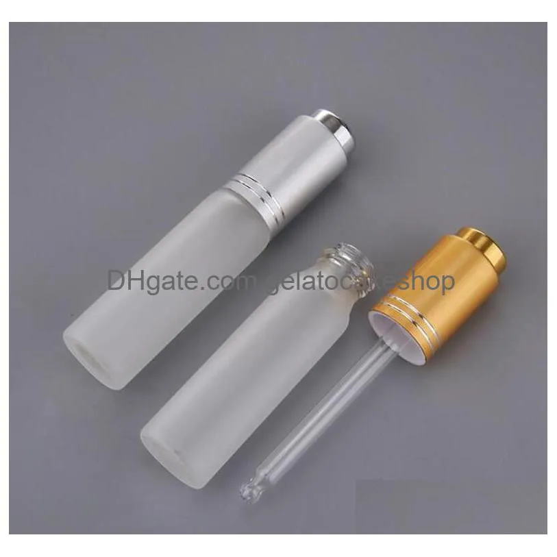 20 ml mini portable frosted glass refillable perfume bottle empty cosmetic parfum vial with dropper