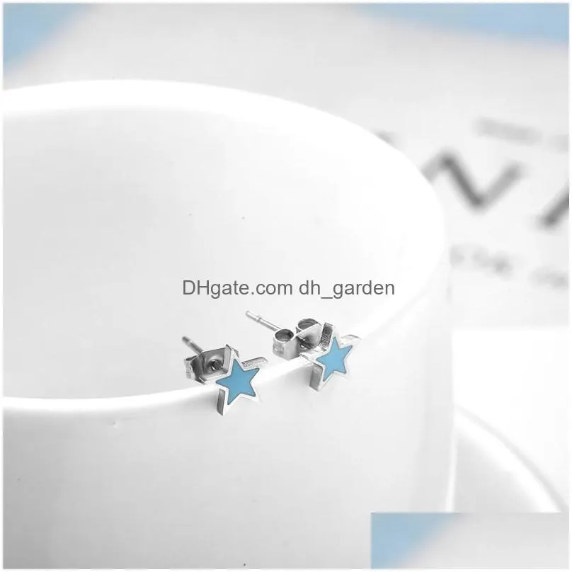 stud earrings stainless steel for women heart studs earring simple colorful 2023 fashion jewelry gift wholesale
