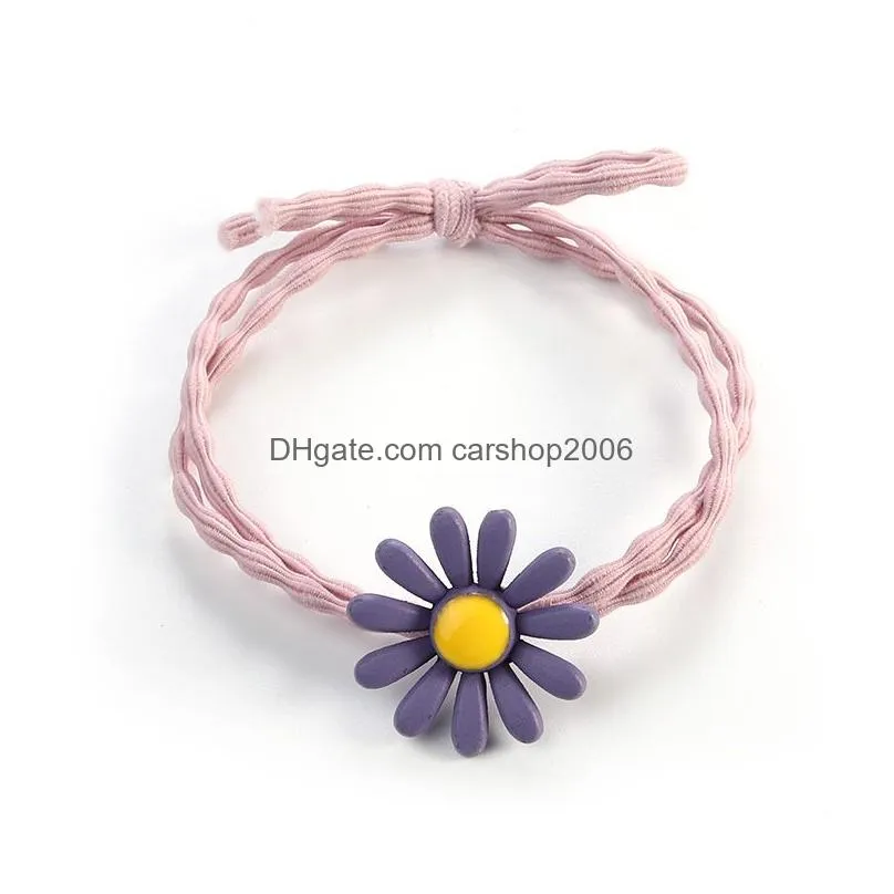 cute small daisy flower hair rope headband ponytail holder elastic hairbands scrunchy hair ties rope for girl fashion designs