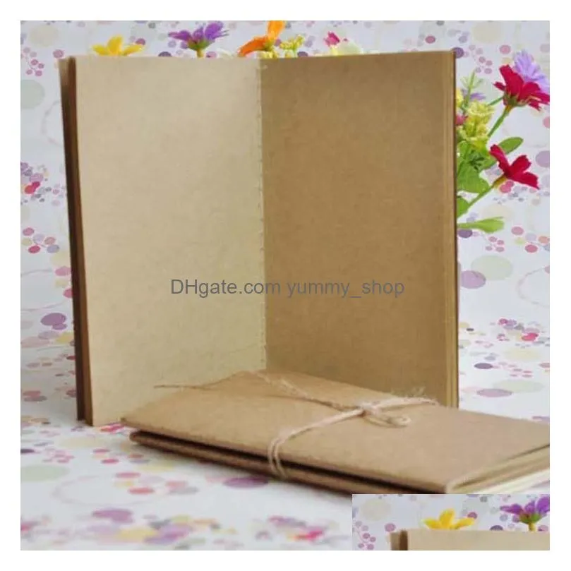 500pcs kraft notepads notebook unlined blank books travel journals for students school children writing books 8.8x15.5cm