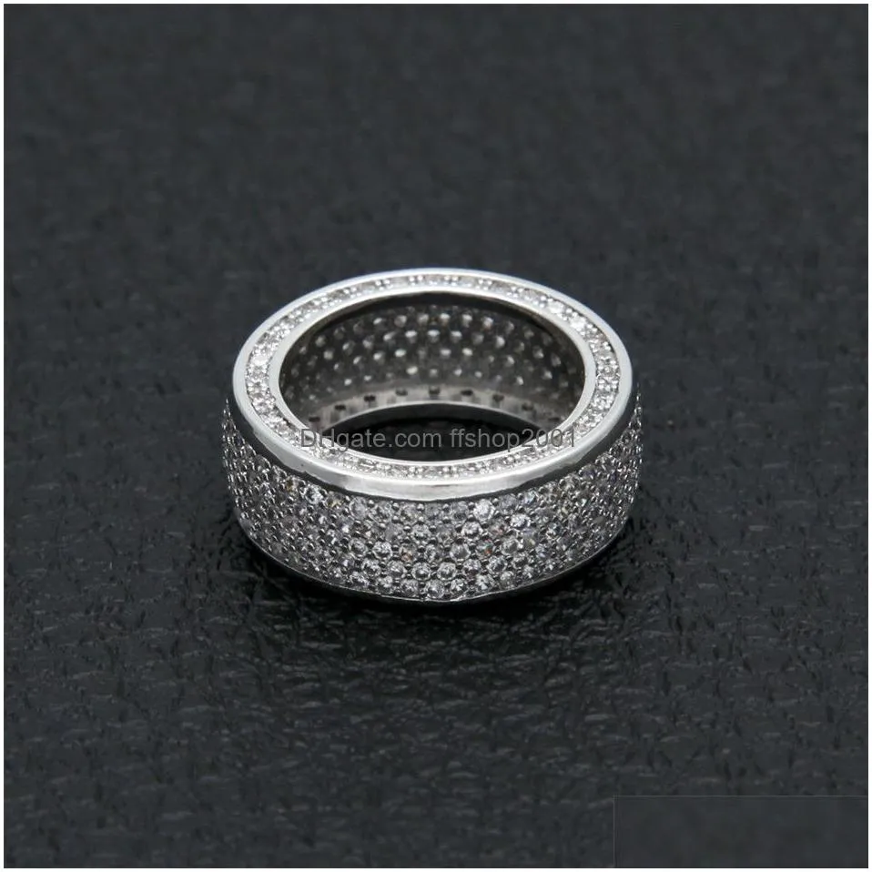 fashion hiphop rapper ring for men hip hop gold silver rings bling cubic zirconia mens diamond ice out jewelry
