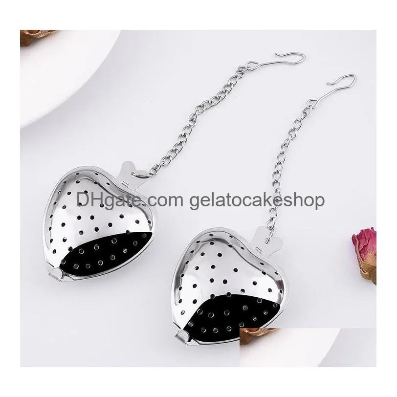 heart shaped tea infuser mesh ball stainless strainer herbal locking infusers spoon filter 2 style