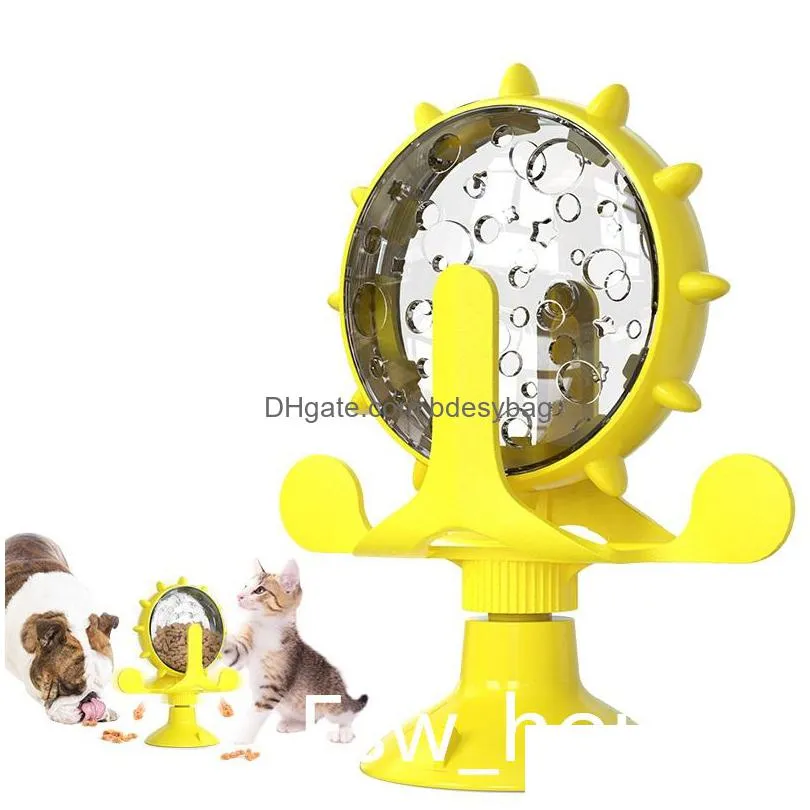 turntable interactive pets slow feeder cat puppy windmill educational feeding toys