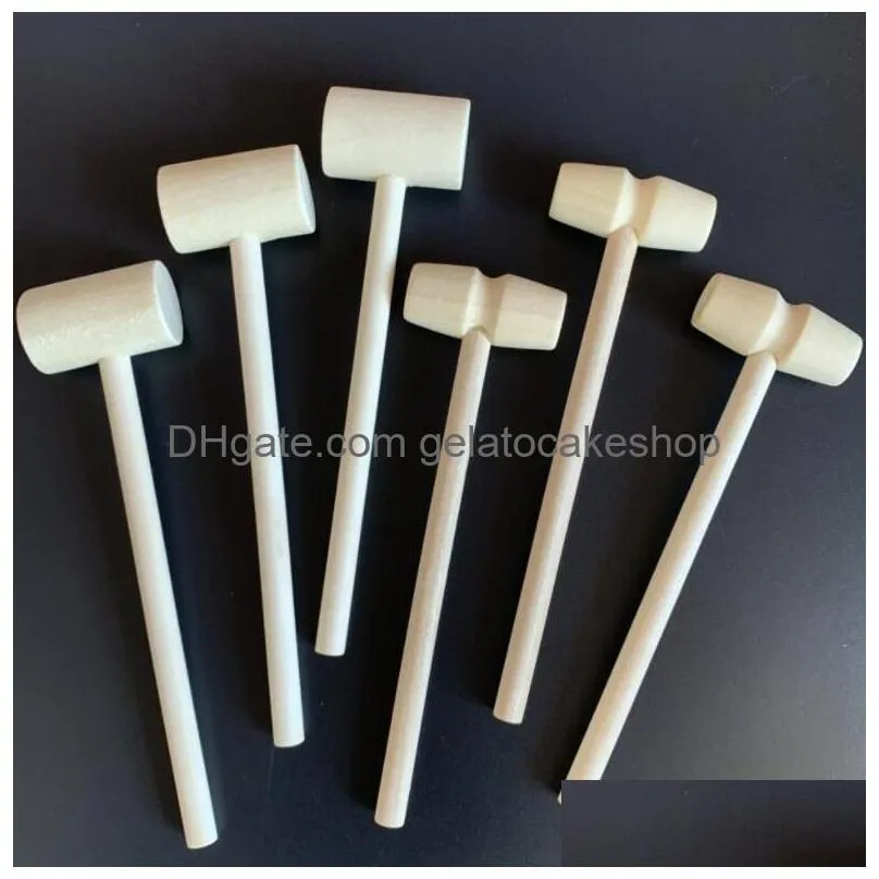 mini wooden hammer wood mallets for seafood lobster crab shell leather crafts jewelry craft dollhouse playing house supplies