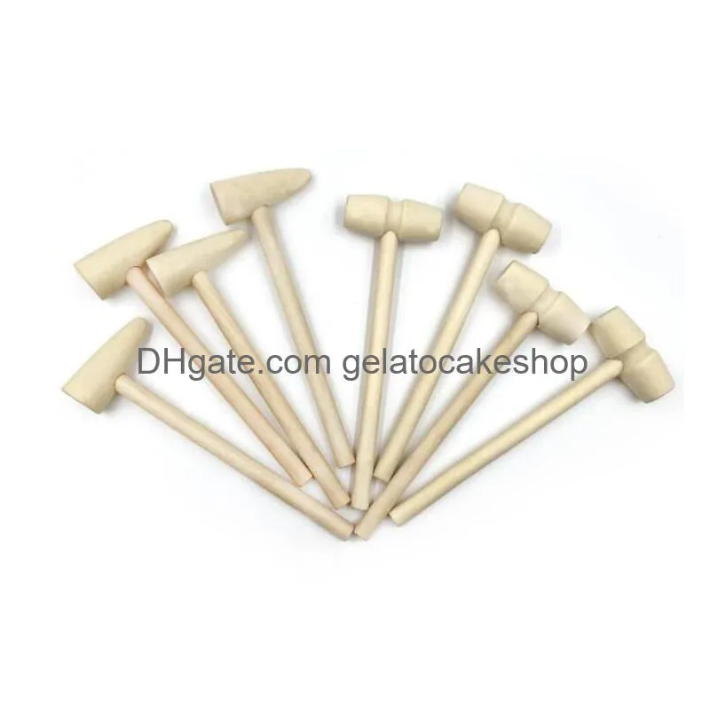 mini wooden hammer wood mallets for seafood lobster crab shell leather crafts jewelry craft dollhouse playing house supplies