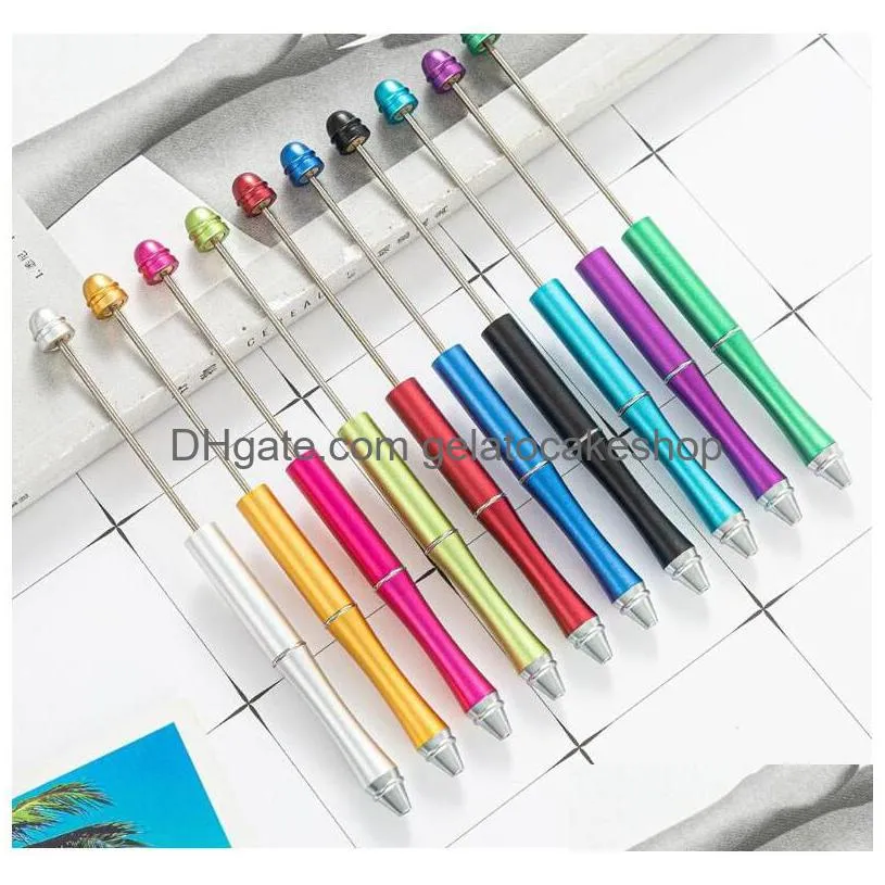 abs plastic beadable pen original bead pens diy ballpoint pen beaded crystal pen craft writing tool