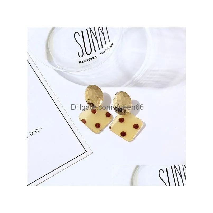 fashion acrylic acetic acid sheet earrings for women temperament geometric square stud earrings girls party wedding jewelry