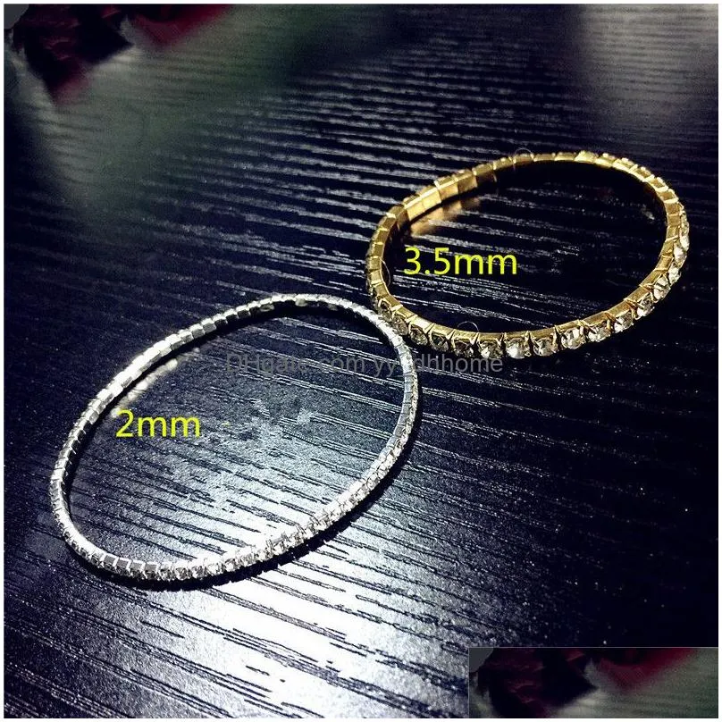 2.0mm thin crystal bracelet for women single row crystal stretch bracelet girls party wedding jewelry gift