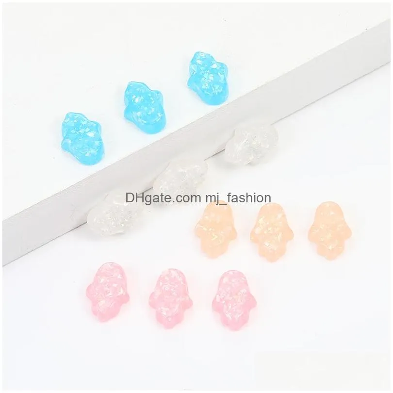 new fashion hamsa hand resin charm for necklace bracelet pink blue white orange color pendant for diy jewelry making 2019