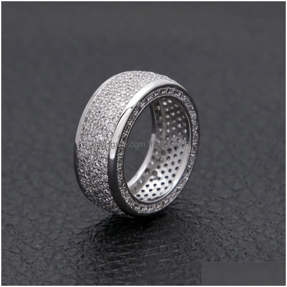 fashion hiphop rapper ring for men hip hop gold silver rings bling cubic zirconia mens diamond ice out jewelry