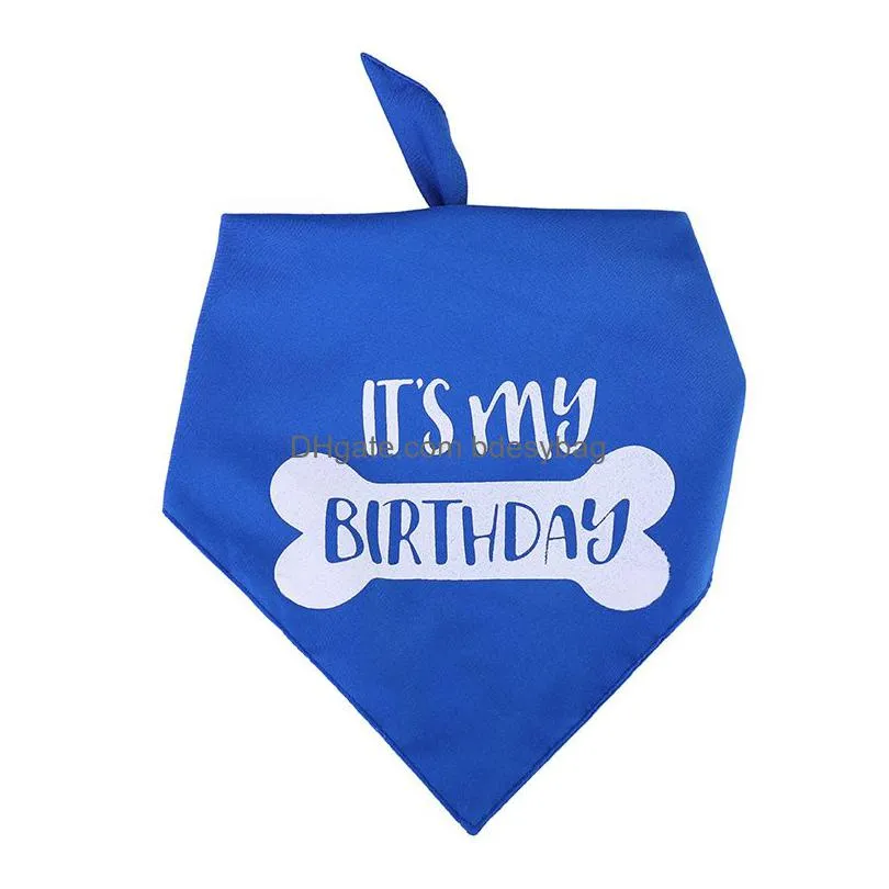 candy color pet dog bandana apparel its my birthday design cute puppy cat bibs scarf adjustable cotton dogs bandanas