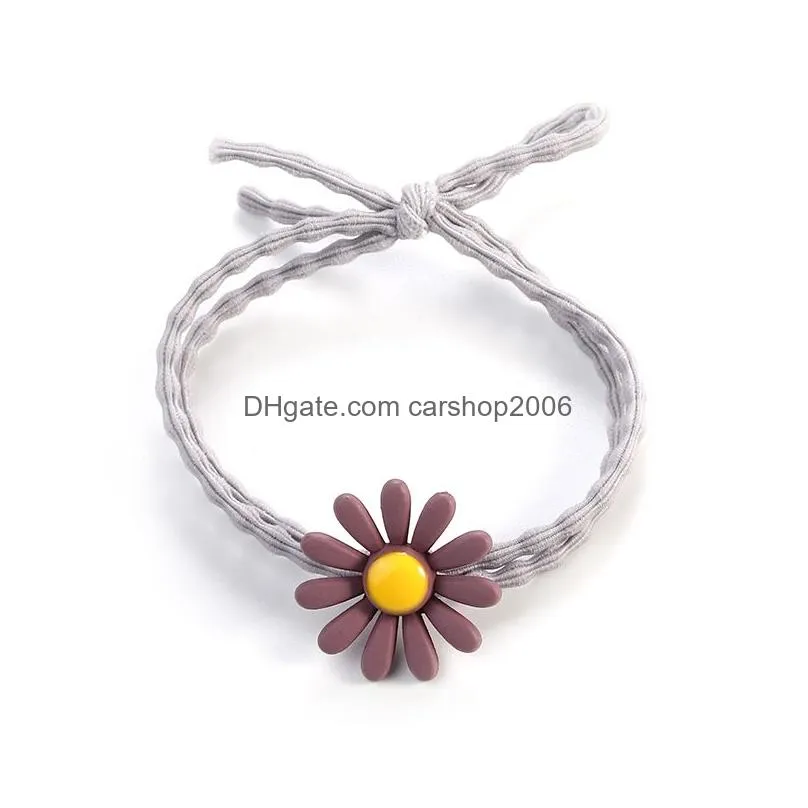 cute small daisy flower hair rope headband ponytail holder elastic hairbands scrunchy hair ties rope for girl fashion designs