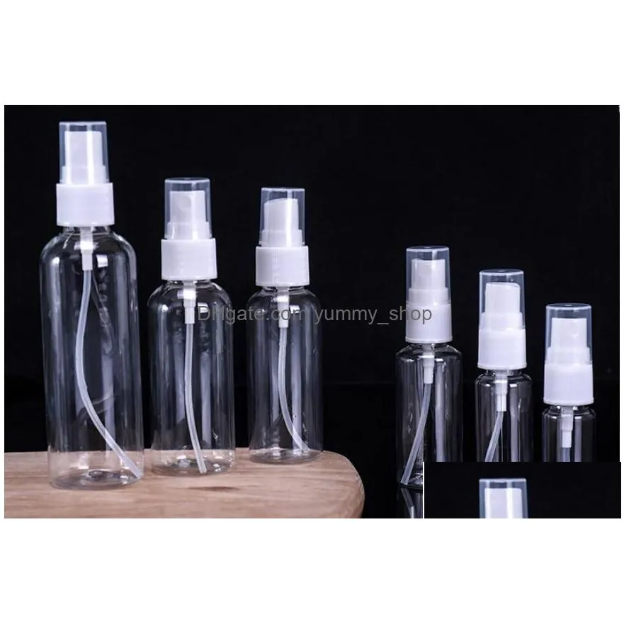 transparent empty spray bottles 50ml plastic mini refillable container empty cosmetic disinfectant alcohol containers 