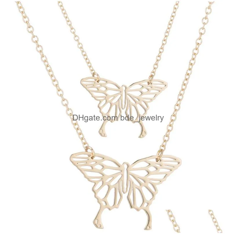 stainless steel butterfly necklaces fashion european animal pendant necklace clavicle chain jewelry holiday gifts wholesale