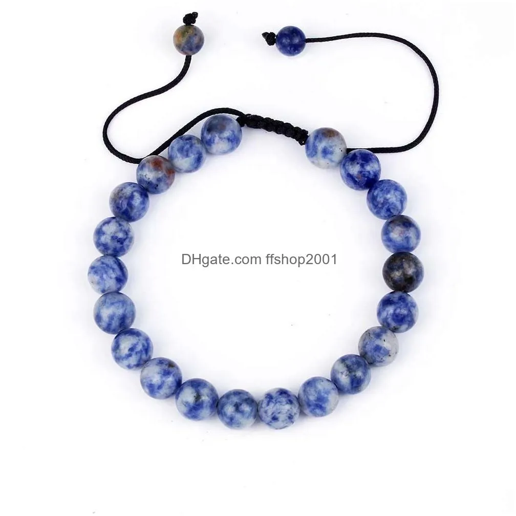 arrival 8mm nature stone beads beads bracelet for women adjustable size crystal agate braided bracelet fashion jewelry gift