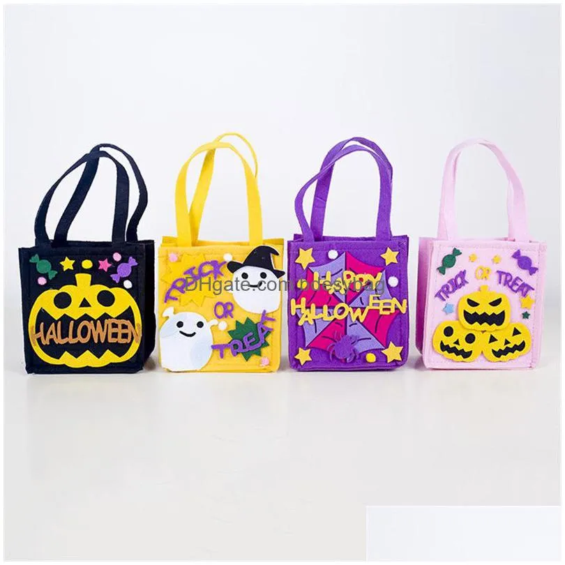 halloween candy bag nonwoven fabric portable handbags happy halloween basket treat or trick candy gift bags