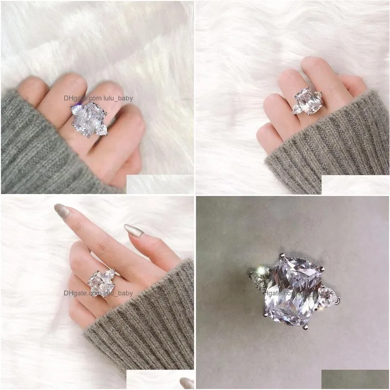  sparkling vintage jewelry couple rings 925 sterling silver big oval cut diamond women wedding bridal ring set gift