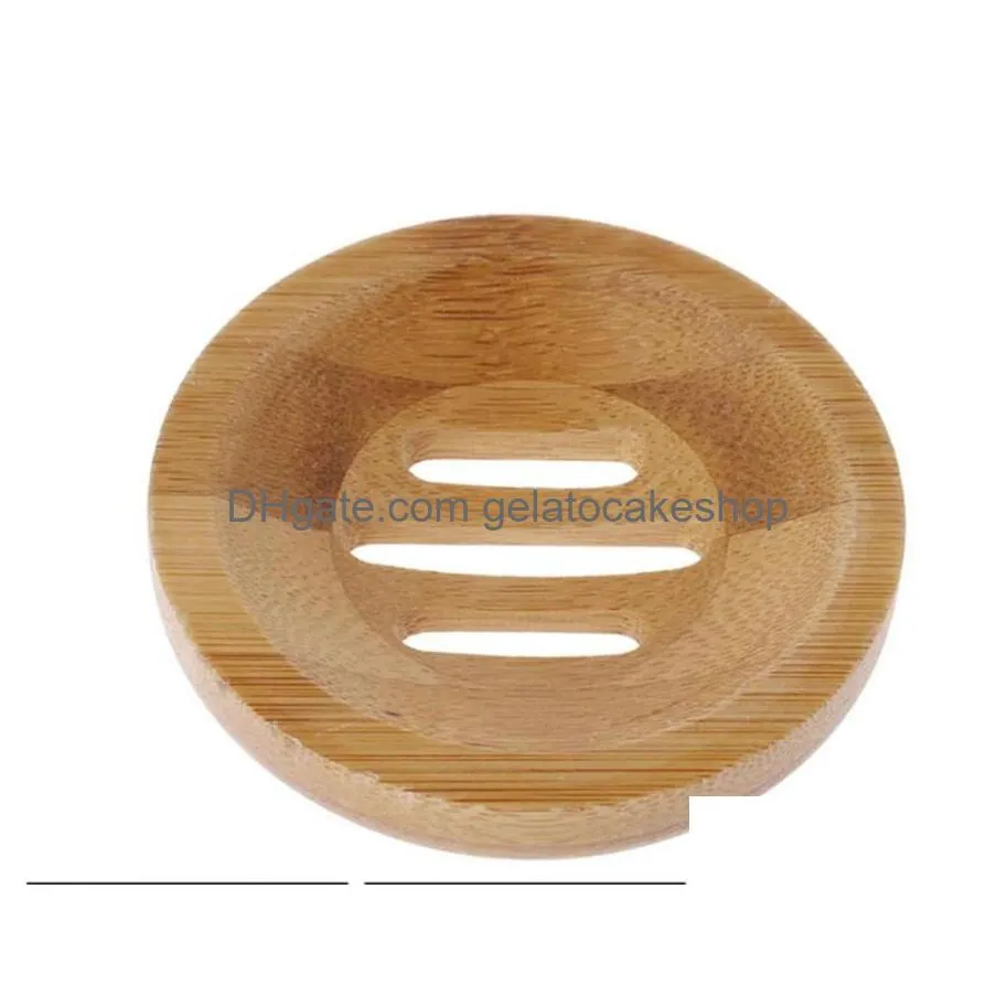 trays round mini soapss dish creative environmental protection natural bamboo soaps holdering drying soap holder bathroom accessories