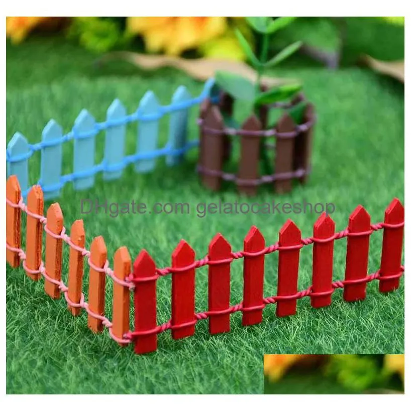 handmade mini fence barrier wooden craft miniature fairy garden branch palings showcase