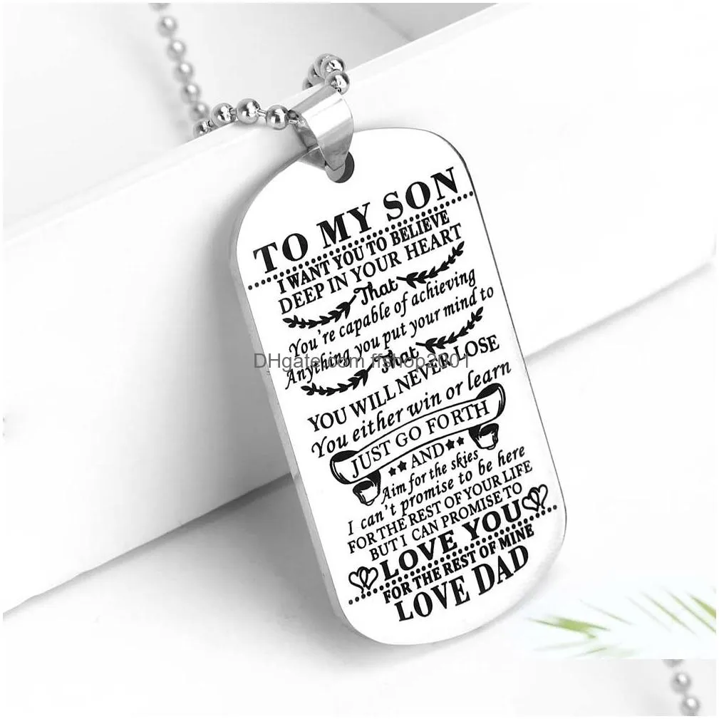 high quality stainless steel to my daughter son necklace dog tag military air force navy coast men necklace ball chain gift for