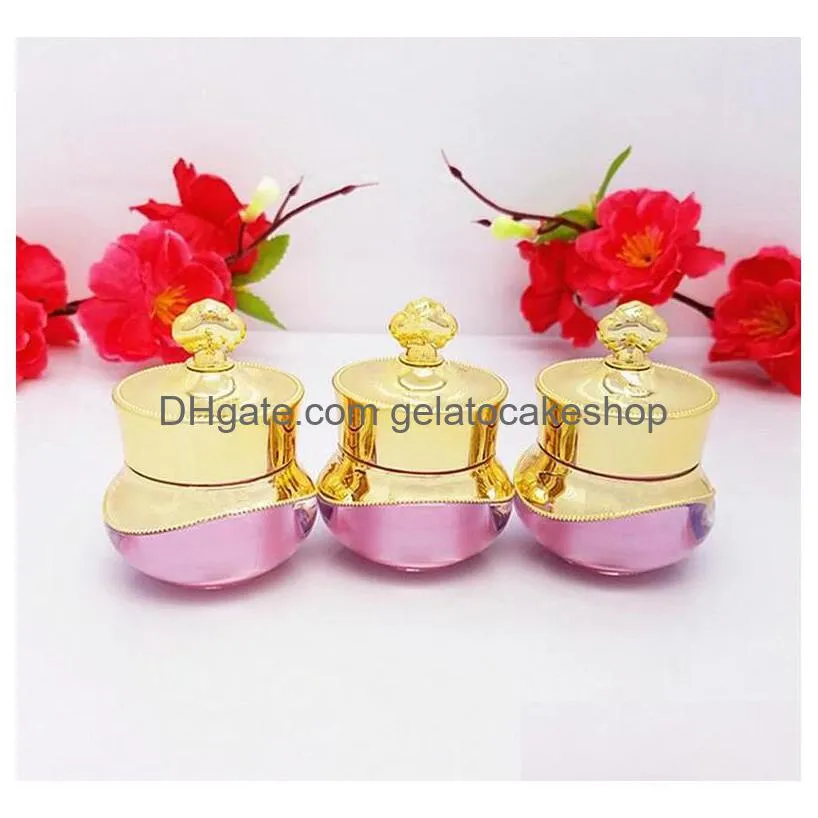 5g empty cosmetic pack eye cream jar travel cream jar crystal acrylic cream bottle with crown cap refillable bottle