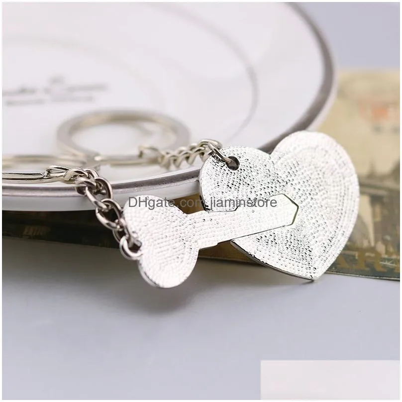  i love you heart pendant necklace keychain jewelry set for women couple romantic key shape couple lover gift wholesale