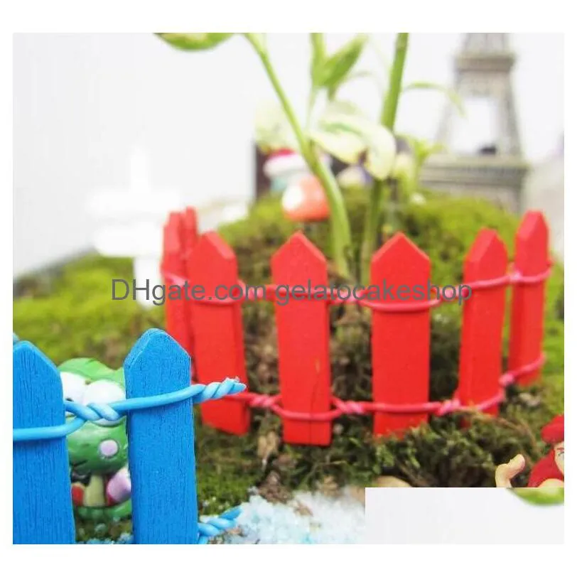 handmade mini fence barrier wooden craft miniature fairy garden branch palings showcase