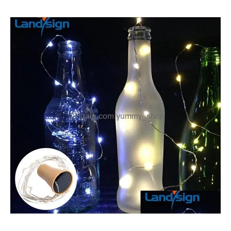 2m 20led silver wire glass wine led string light cork shaped wine bottle stopper light lamp christmas party decoration