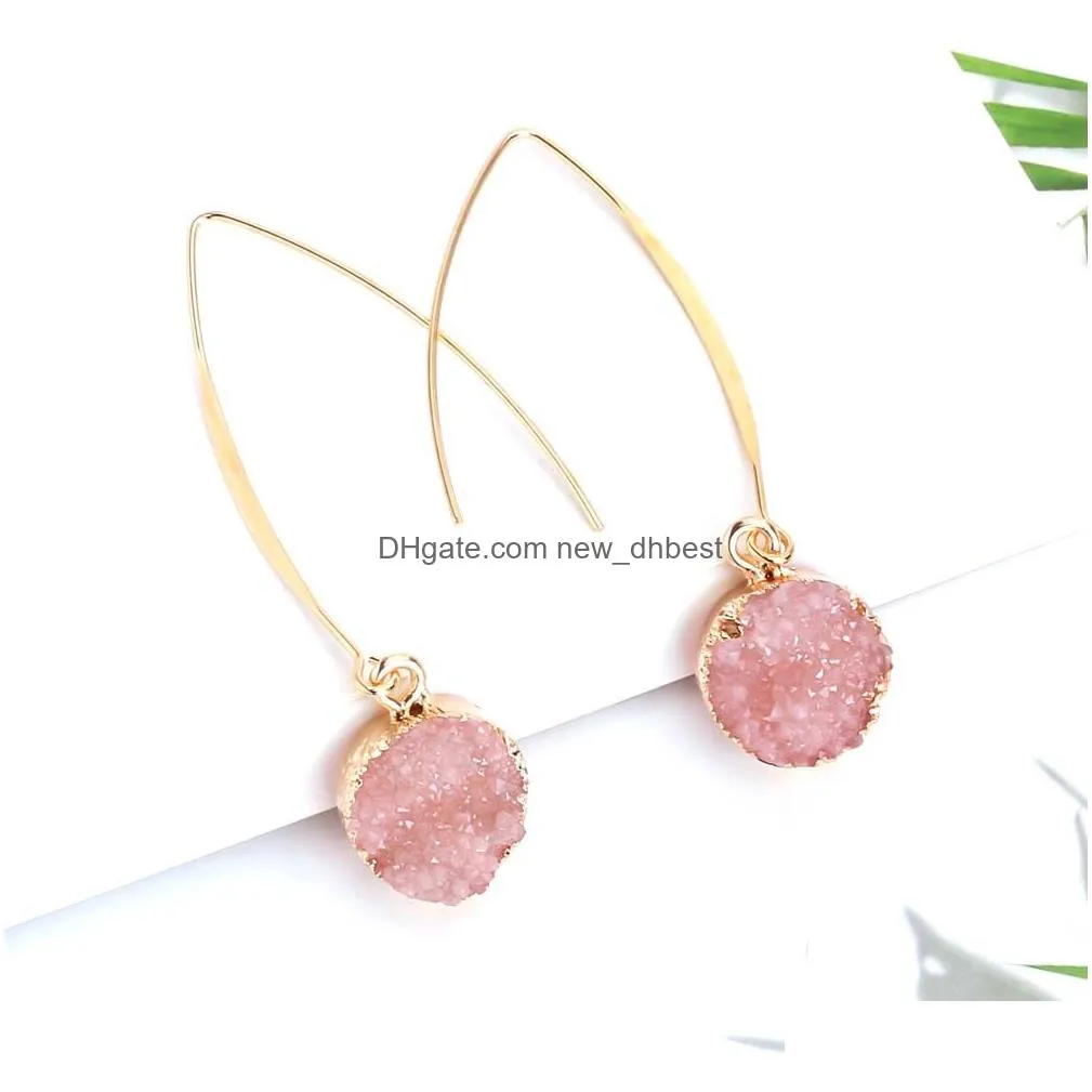 2019 new arrival grey pink black white resin dangle earring for women girls high quality copper hook earring fashion jewelry gift