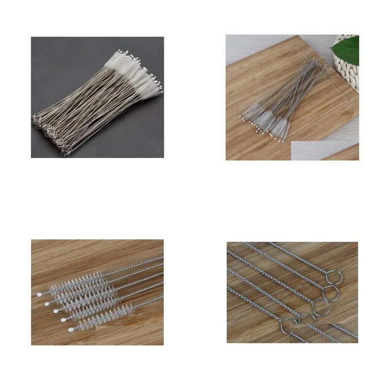 stainless steel drinking straws cleaning brush pipe tube baby bottle cup reusable household cleaning tools 175x30x5mm