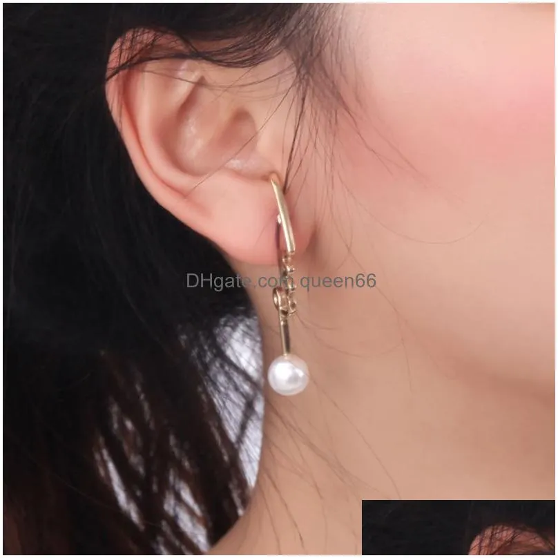 2019 high quality irregular pearl stud earrings for women elegant gold plating drop earrings wedding jewelry gift