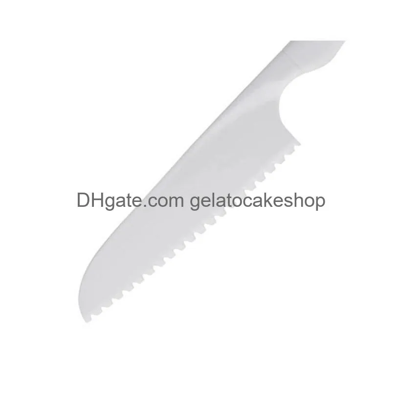 kitchen knife for kids saftey knifes lettuce salad knife serrated plastic cutter slicer cake bread cook children diy