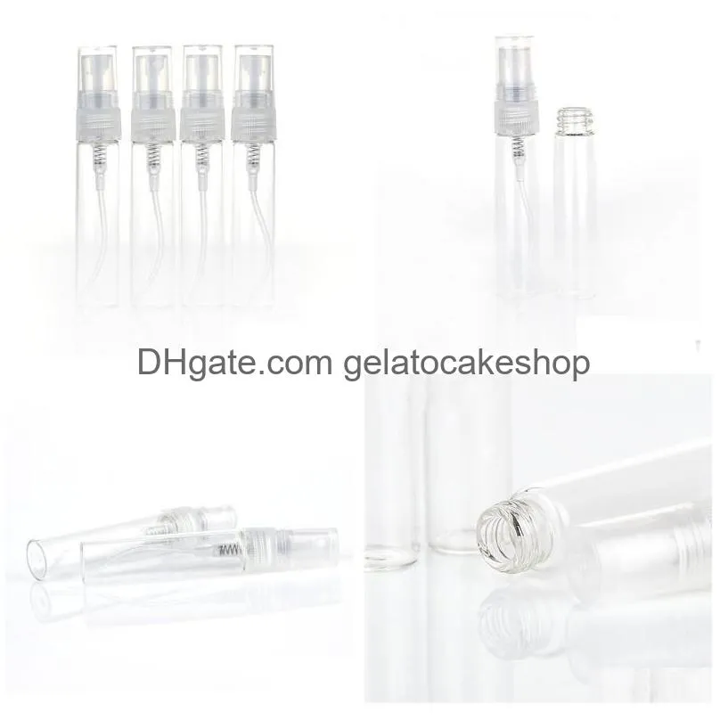  selling glass vial bottle 3ml small refillable  oil cosmetic perfume bottle with plastic caps in stock 3000pcs/lot