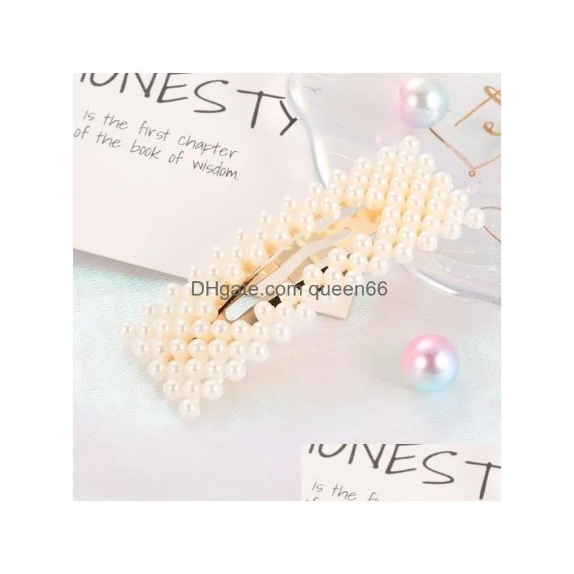  pearl hair clips for women girls fashion abs plastic hairclip hair barrettes hairpin for ladies