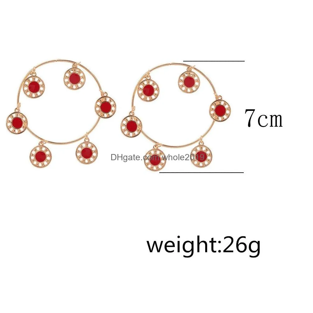 wholesale exaggerate large circle tassel earrings fashion big hoop earrings for women party jewelry accessories gift