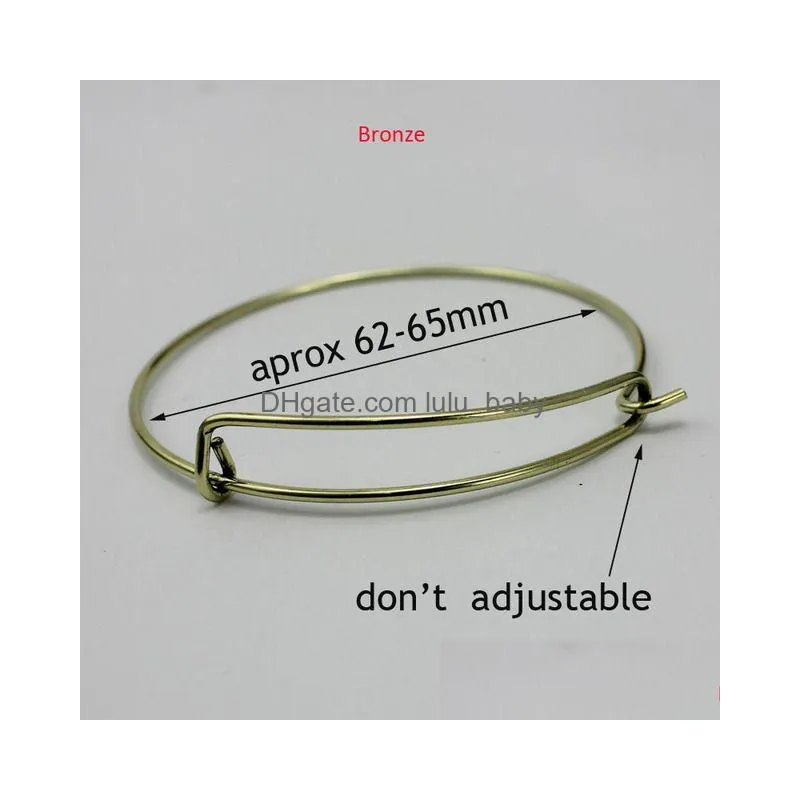10pcs/lot 65mm adjustable wire bracelet bangle wrapped expandable wrist cuff bracelets womens wholesale