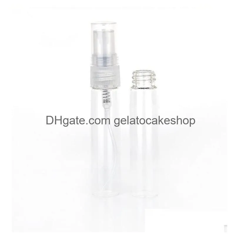  selling glass vial bottle 3ml small refillable  oil cosmetic perfume bottle with plastic caps in stock 3000pcs/lot