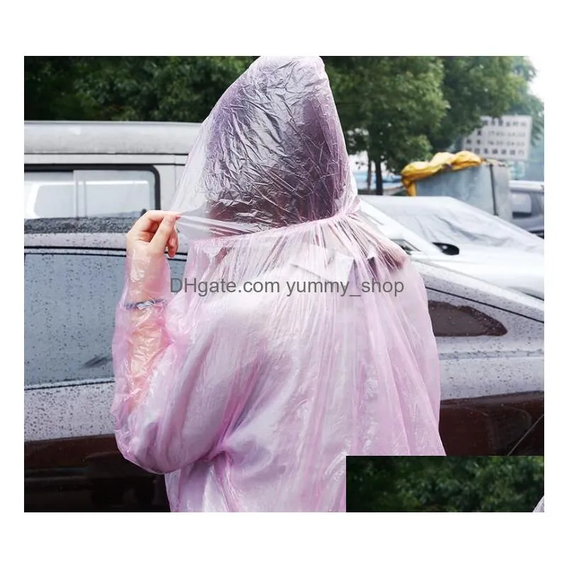 disposable raincoat adult emergency waterproof hood poncho travel camping must rain coat unisex onetime emergency rainwear 