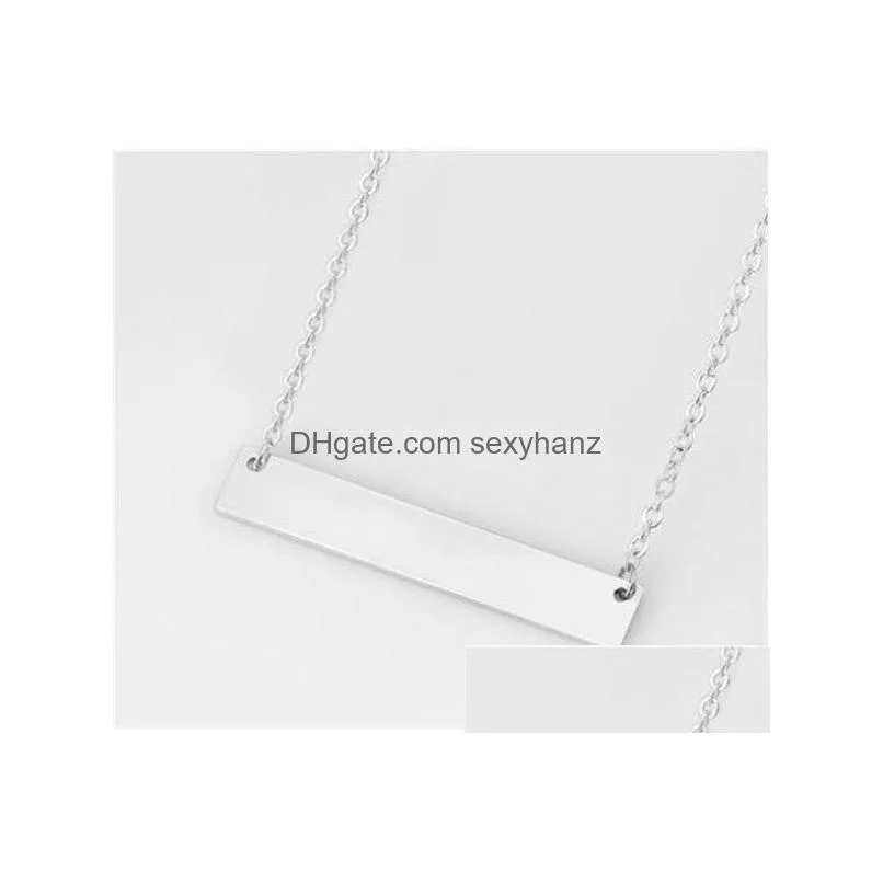 fashion carved big sister /middle sister/ little sister pendant necklace for women creative stainless steel bar necklace charm clavicle