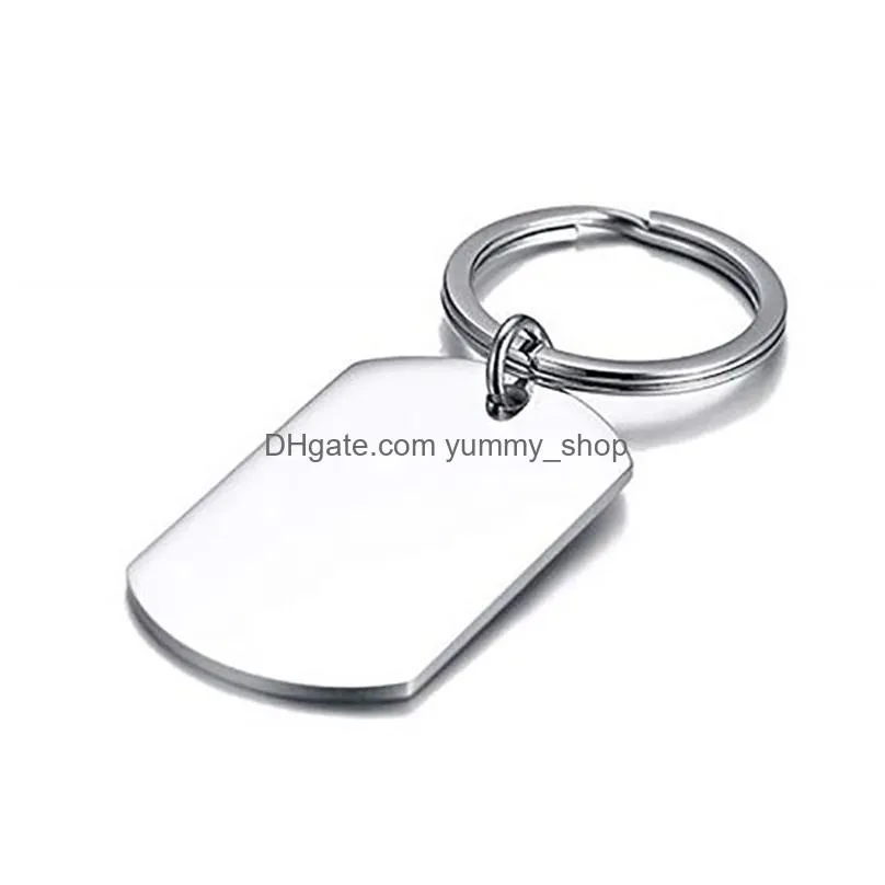 fashion custom personalized stainless steel blank dog tag military pendant charm for necklace keychain diy polished jewelry pedant