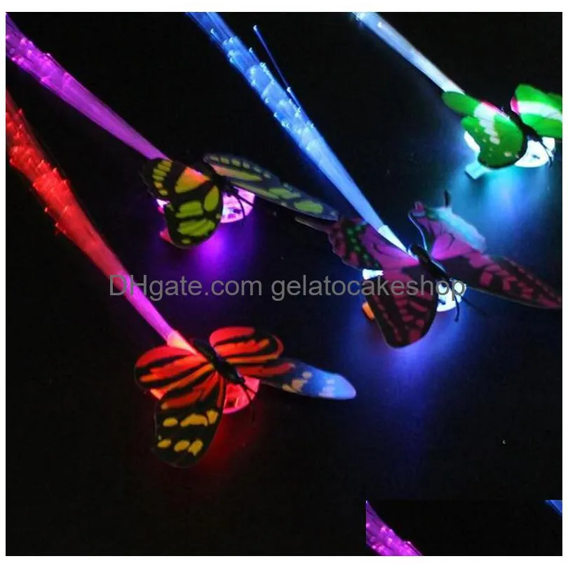 butterfly led fiber optic lights up flashing hair flash barrettes clip braids party christmas supplies