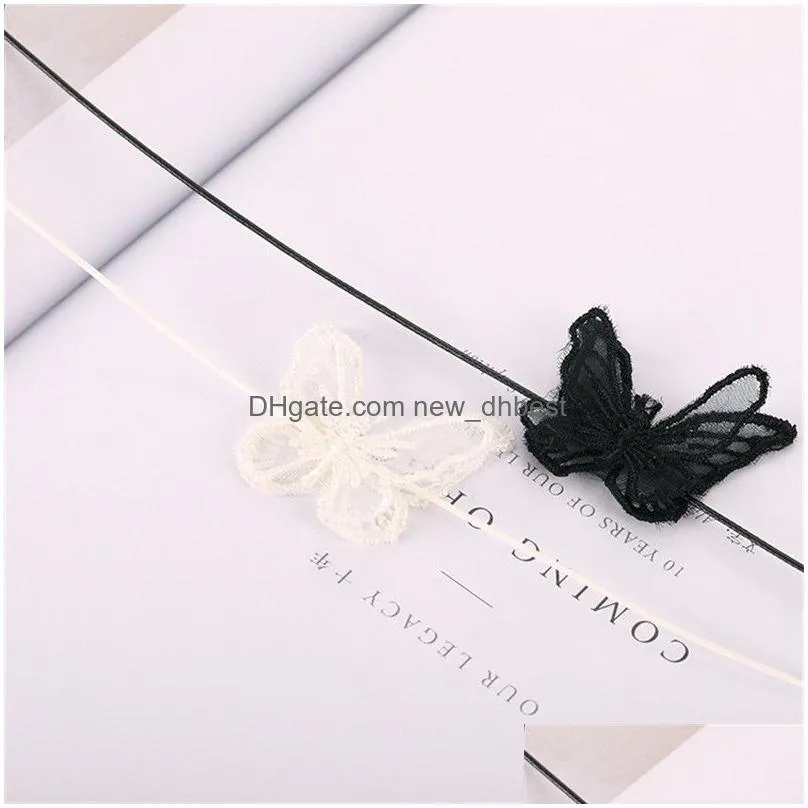 2019 new fashion white/black lace butterflye choker necklace for women sweet chain necklace trendy jewelry accessories wholesale