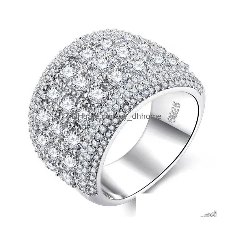  fashion zircon mens diamond high quality engagement rings for women silver wedding ring jewelry