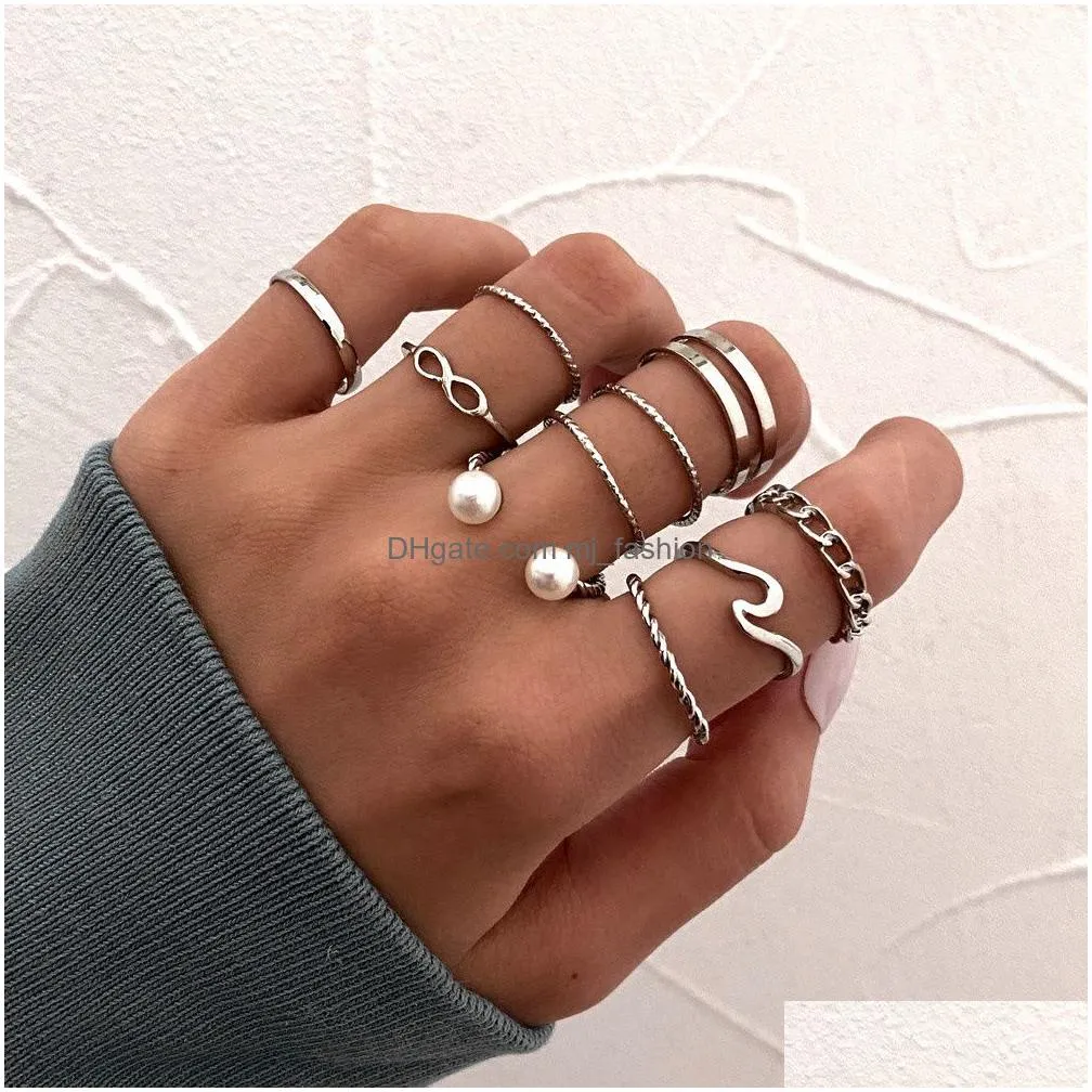 newest 10pcs/set high quality metal ring halloween rings for women jewelry accessories punk style on phalanx anel masculino anillos wholesale item cool girl