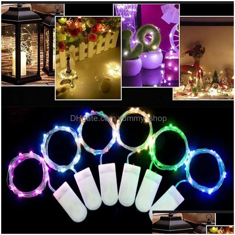 2m 20 led fairy lights string starry cr2032 button battery operated silver christmas halloween decoration wedding party light