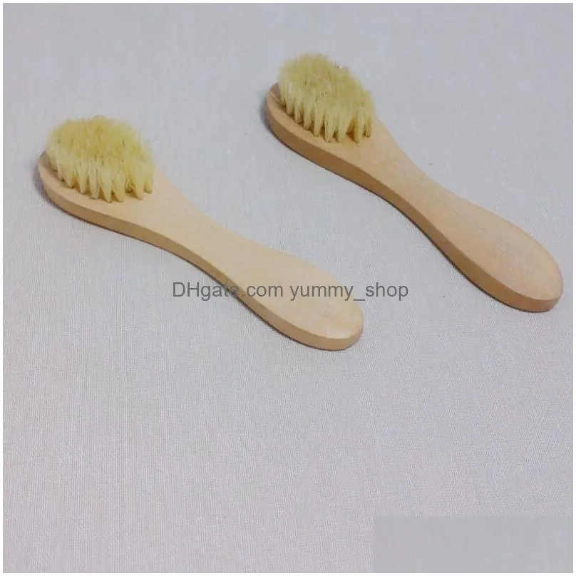 face cleansing brush for facial exfoliation natural bristles exfoliating face brushes dry brushing with wooden handle