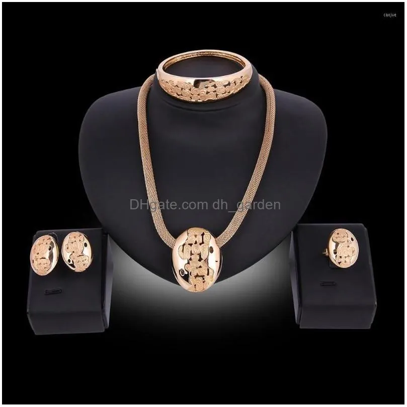 necklace earrings set ladies jewelry europe and america selling stud four piece water drop pendant wholesale