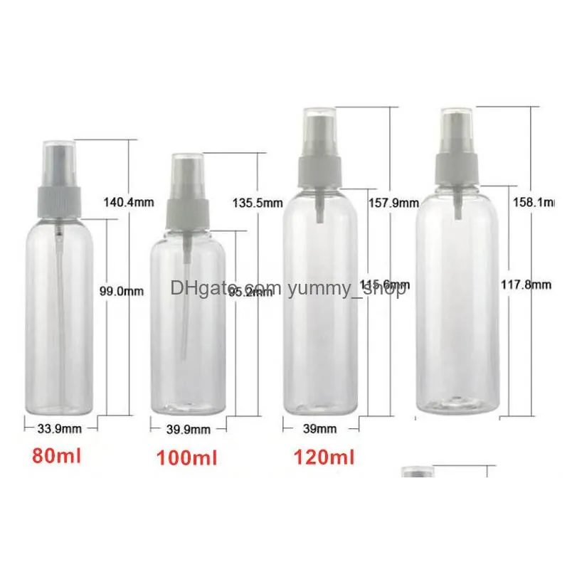 transparent empty spray bottles 80ml plastic mini refillable container empty cosmetic disinfectant alcohol containers 