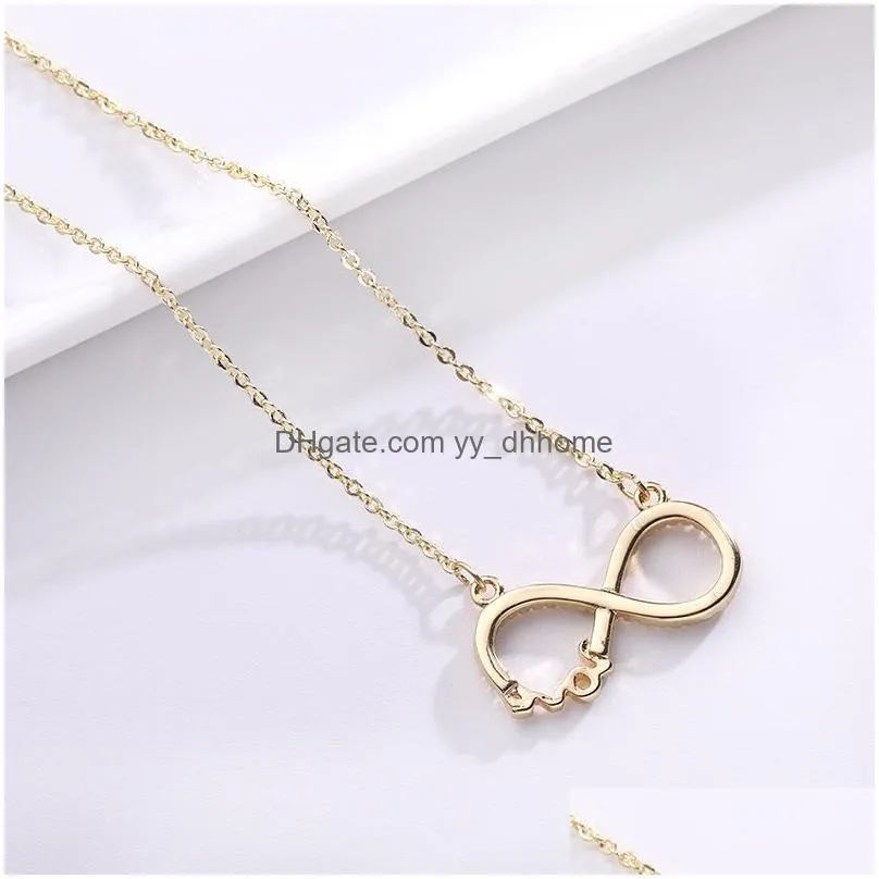 925 sterling silver necklace forever love infinity heart love pendant gold plated zircon cz women necklace gift for mothers day