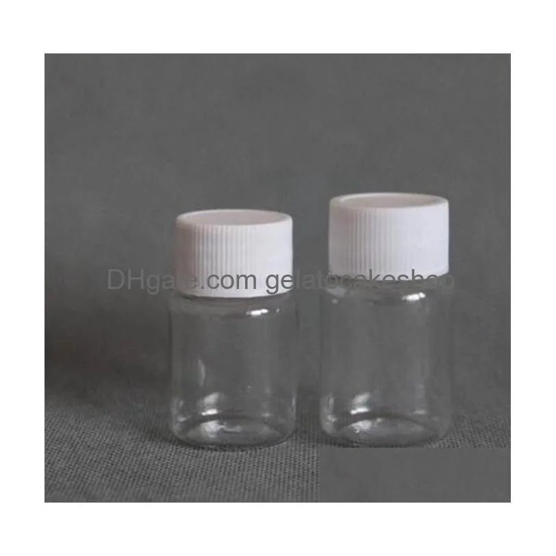 20ml transparent pet small round bottles plastic pill bottles capsule bottle with screw cap